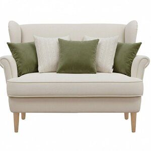 SOGA 5PC Sage Green Velvet Classic Cream Cable Knit Decorative Pillow Cover Set